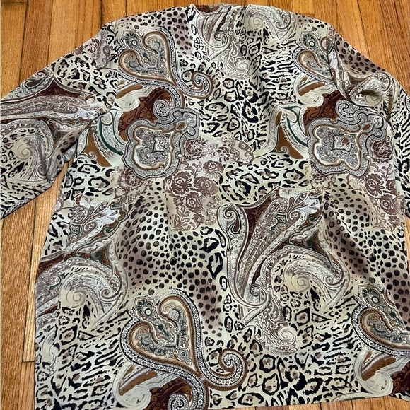 WILLOW RIDGE Women Size 24 Open Front Animal Print Elegant Lightweight Jacket - Picture 10 of 12